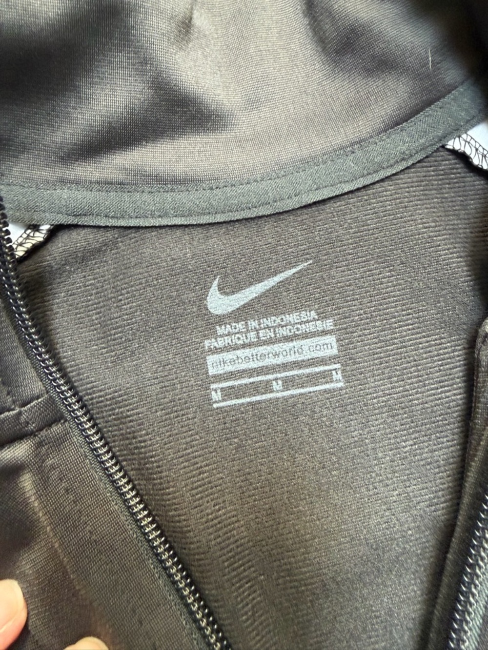 Women’s Nike Grey Jacket with White Stripes - Full Zip Training Top Athletic - Picture 3 of 4